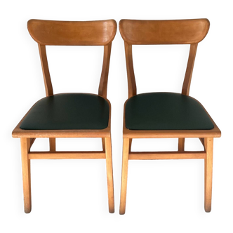 Pair of Scandinavian chairs in solid beech