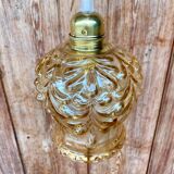 Vintage cut amber glass suspension globe.