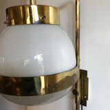 Sergio Mazza for Artemide, Italian "Delta" glass brass wall lamp 1960s