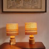 Paire lampes chevet 1970