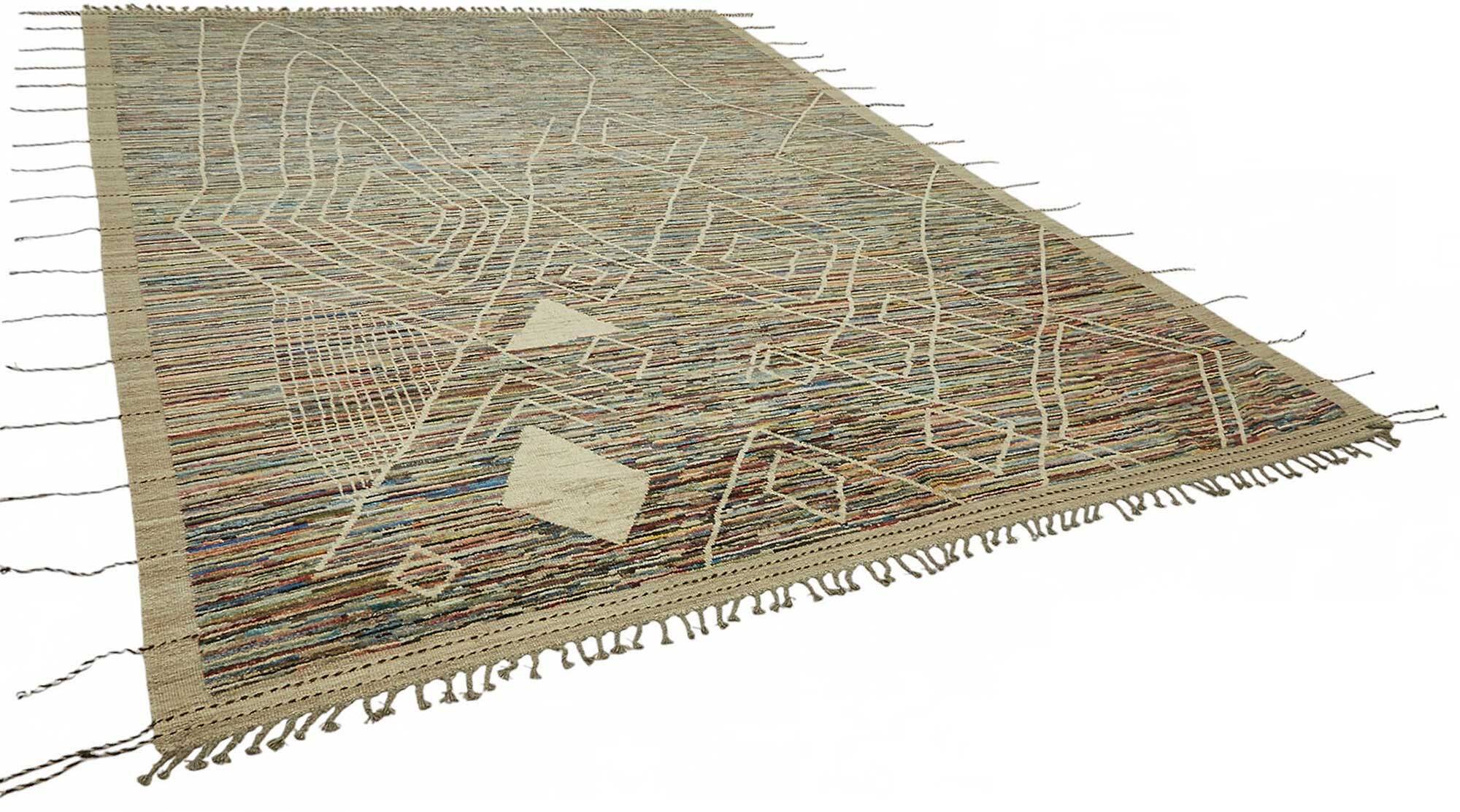 Hand-Knotted Tribal Unique 308 cm x 431 cm Multicolor Wool Carpet