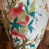 Chinese porcelain lamp with pomegranate decorations