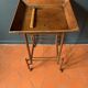 Napoleon III wooden side table, tray table on wheels, 19th century