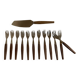 Set of 12 teak dessert forks 1960 Scandinavian