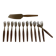 Set of 12 teak dessert forks 1960 Scandinavian