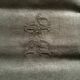 Old embroidered table napkin J G Dark Khaki Green