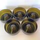 5 bottoms of wine bottles cut oenophile
