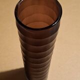 Contemporary thick glass vase imitating bamboo