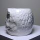 Large cache pot owl head vintage Italian white earthenware