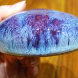 Small stoneware object (sponge holder?) with “hare fur” glaze