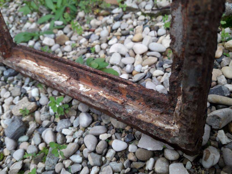 Industrial arched metal window L128xH114 19th century glass roof 2 leaves