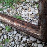 Industrial arched metal window L128xH114 19th century glass roof 2 leaves