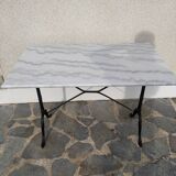 Table bistro plate marble foot cast iron
