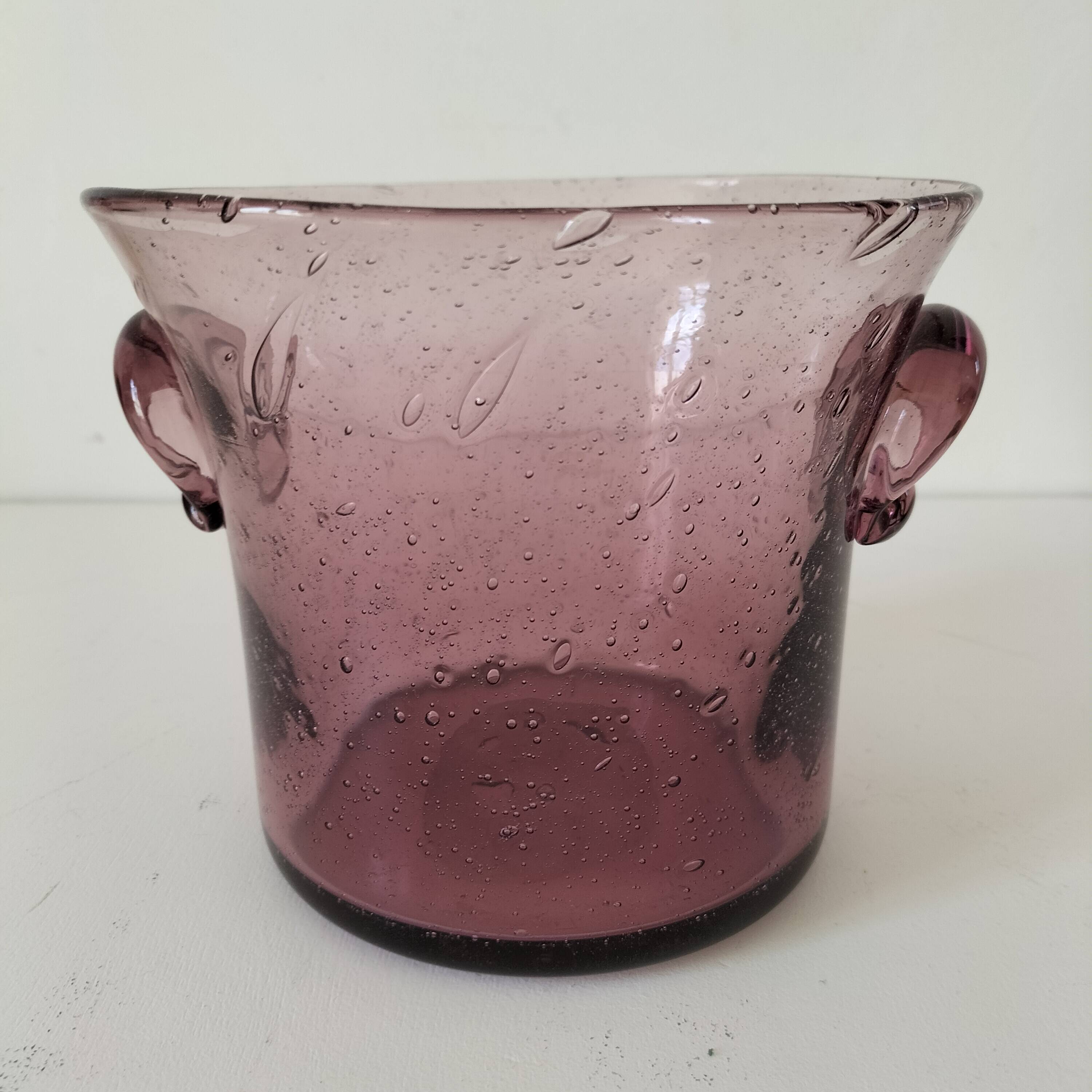 Biot style purple blown glass champagne bucket