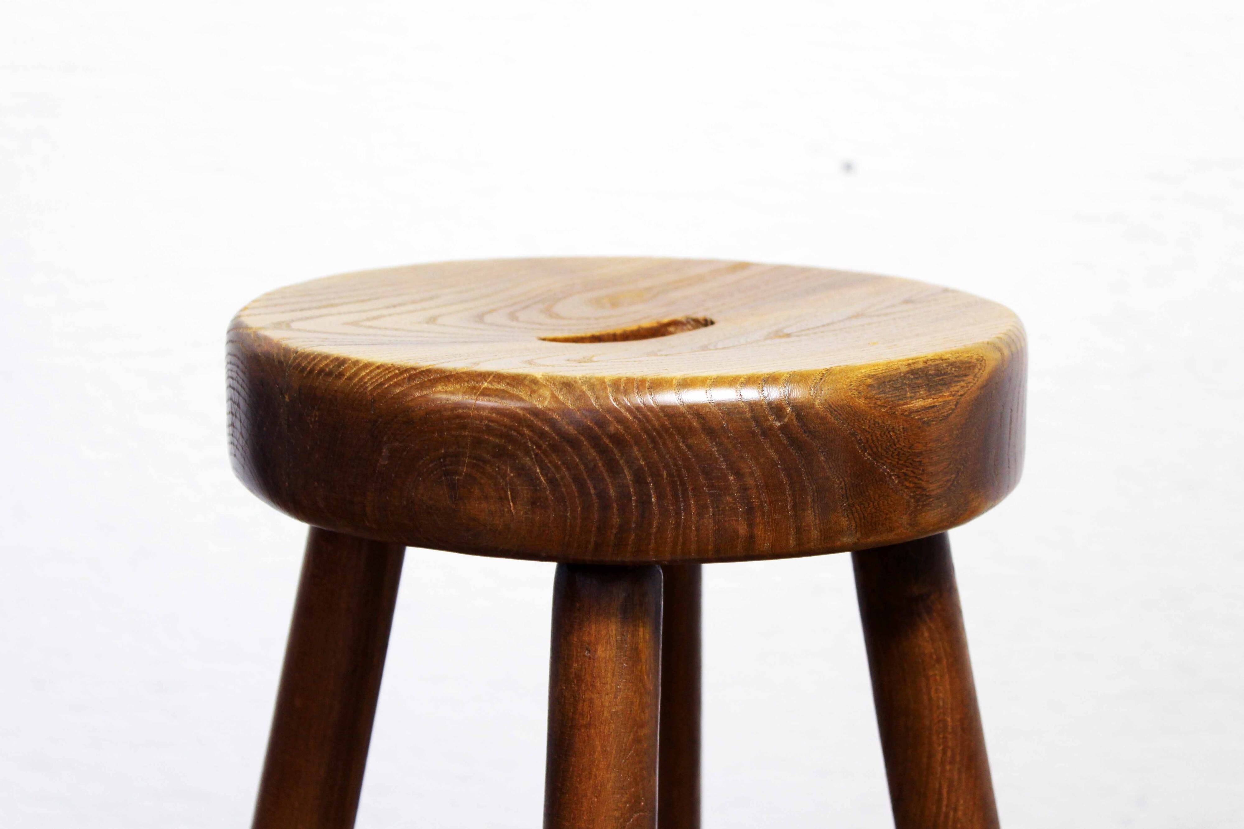 High stool in solid wood