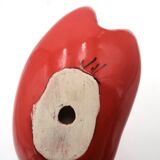 Red ceramic pocket emptier by Jean de Lespinasse, 1960s