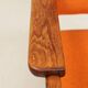 Vintage Orange Armchair Wool Upholstery Walnut Color Wood