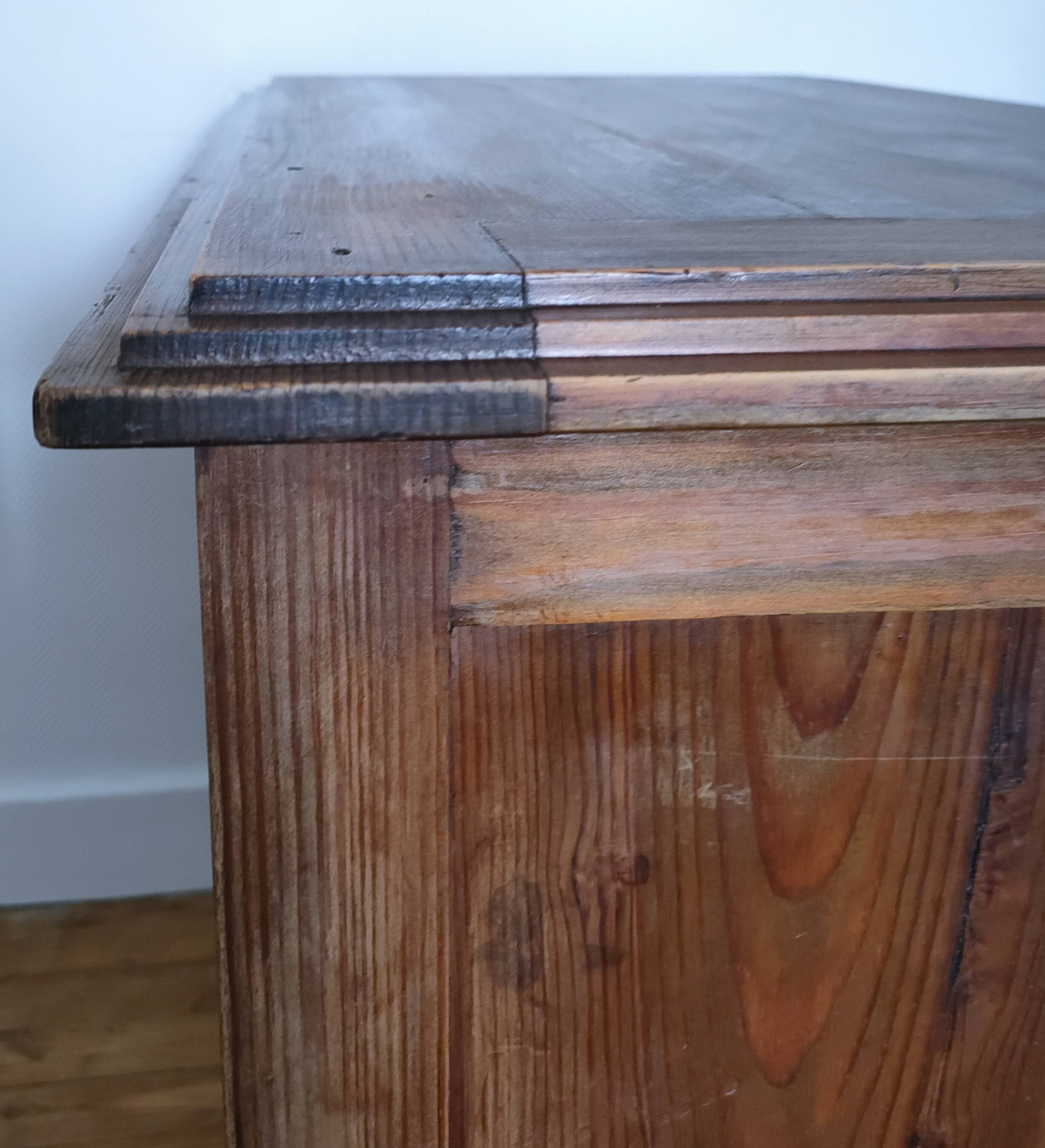 mid-20th century pine drawer shelf