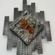 mid century brutalist style wrought iron and glass WALL LAMP sconce 060/70s