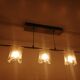 80's chrome chandelier with murano lampshades
