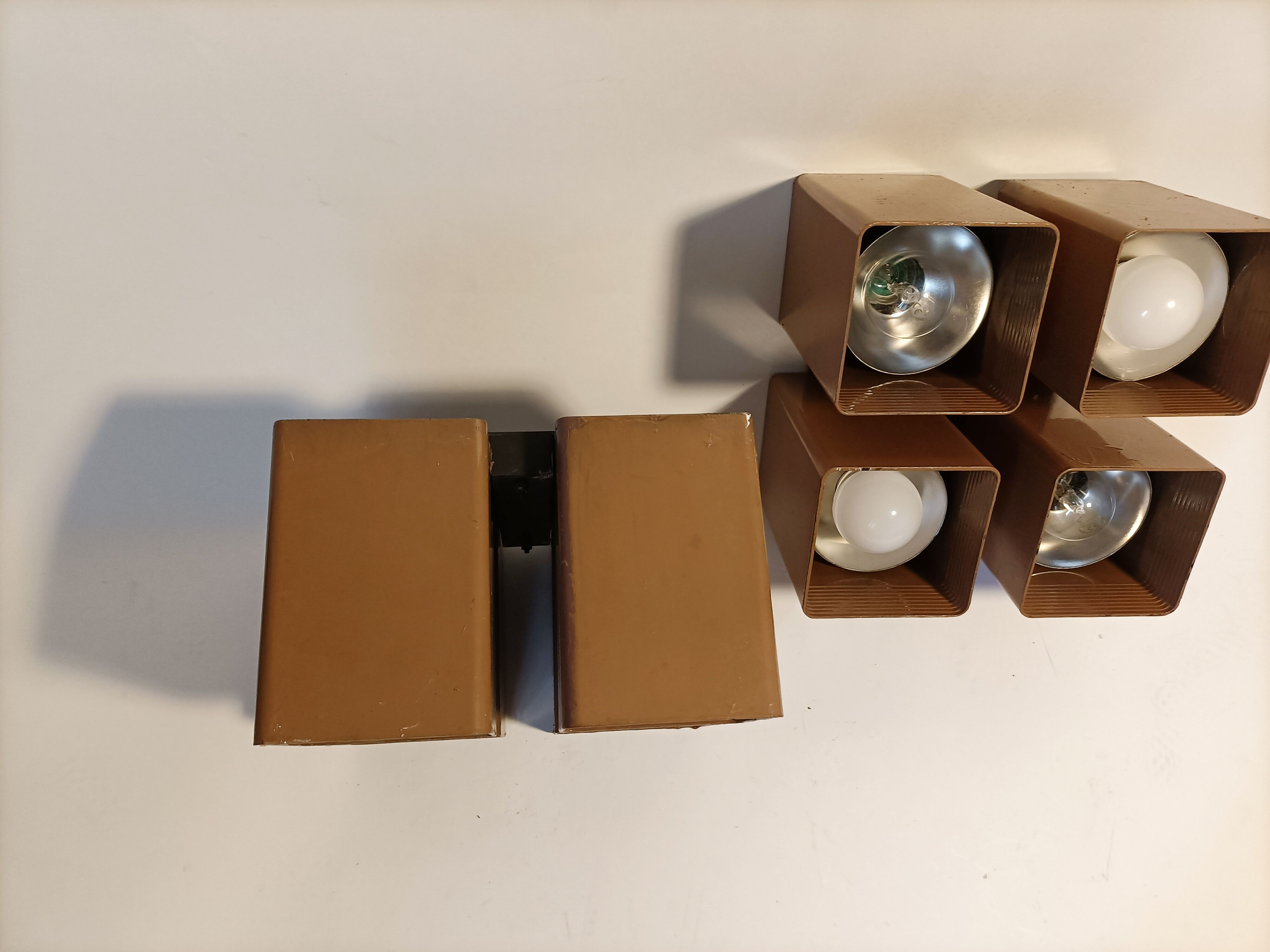 Pair of ceiling lights RAAK model Viervoud 1970's Vintage