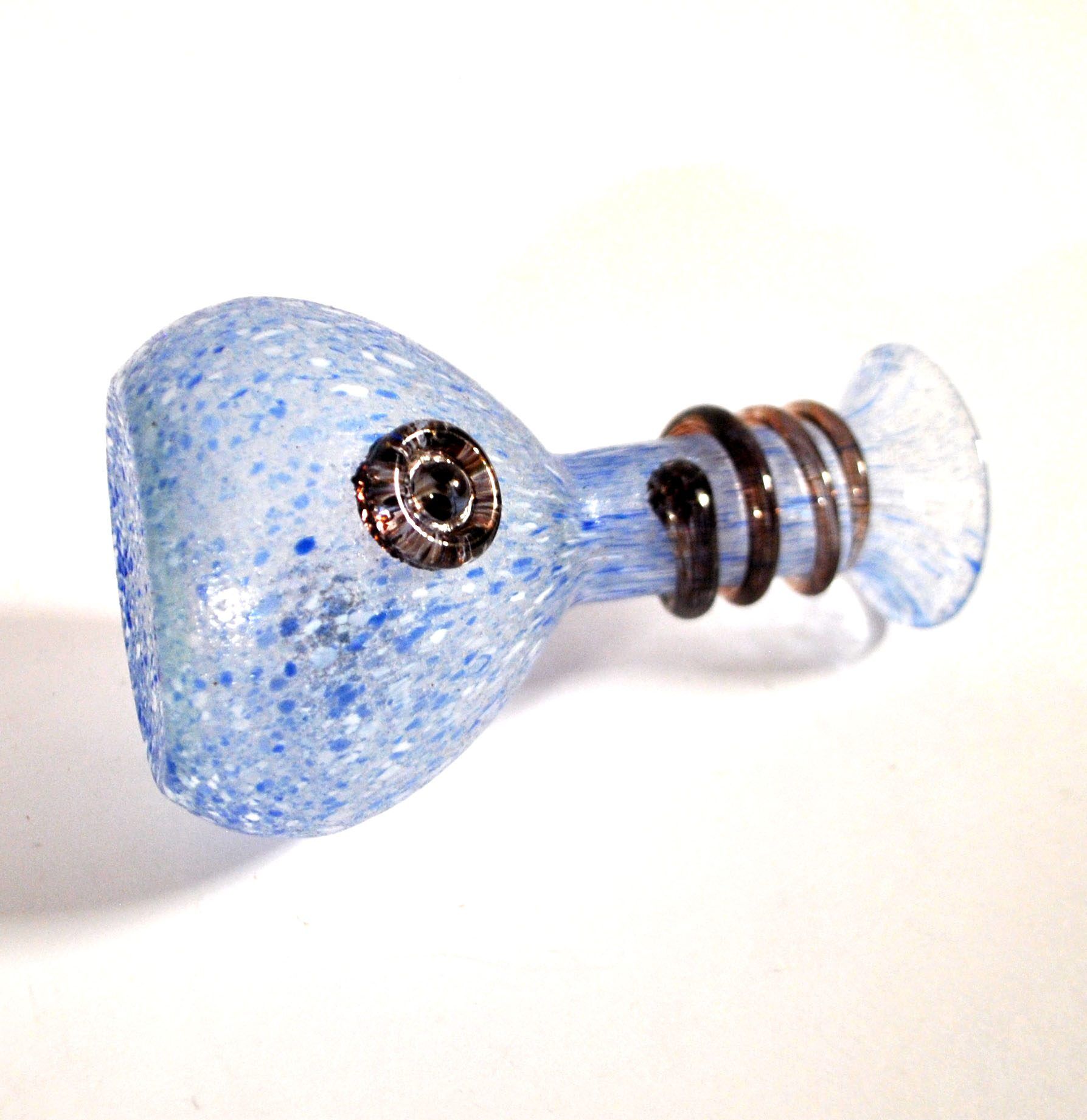 Coloured vase in blue and white glass paste – Murano bottle Italy