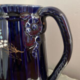Blue earthenware pitcher