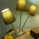 "Trio" table lamp, chromed metal, lampshades with tilting supports