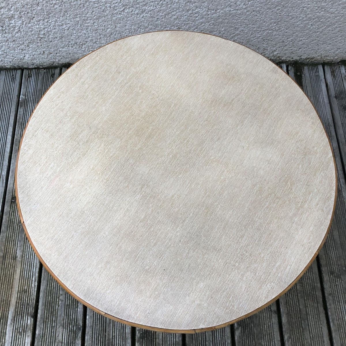 Tripod iron coffee table in 1950s