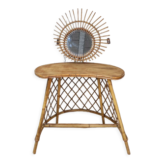 Vintage rattan dressing table