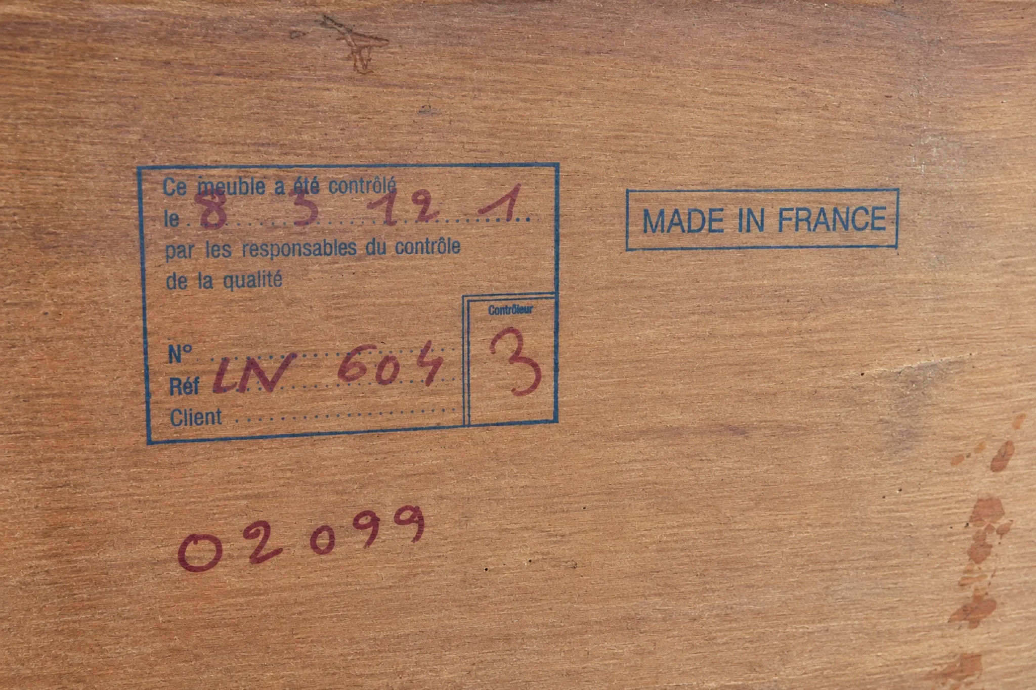 French library in Louis-Philippe style made of solid fruitwood.