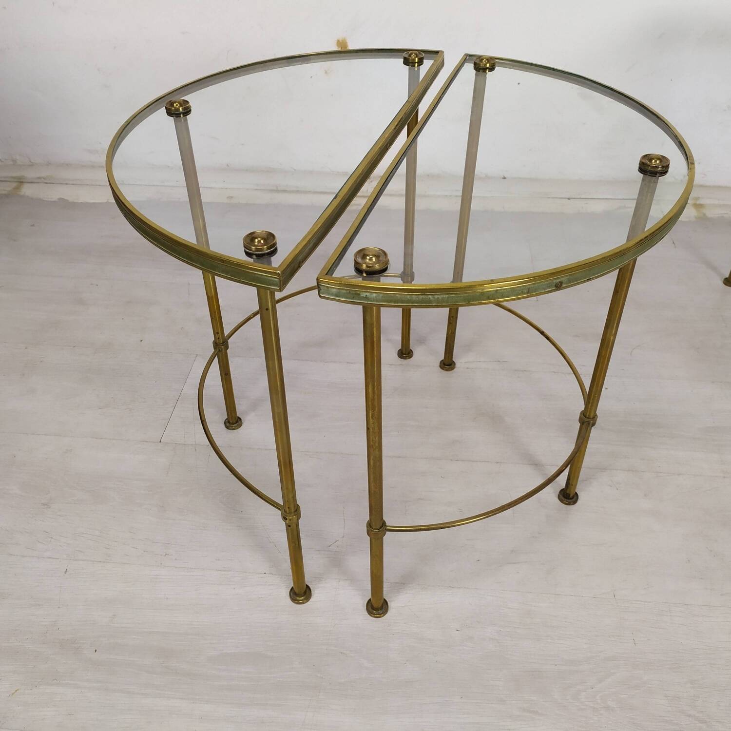Golden brass coffee tables