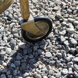 Rolling service of the 50s and 60s in gilded brass double glass trays