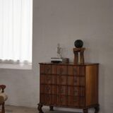 Antique baroque oak commode from the late 18th century with cabriole legs.