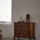 Antique baroque oak commode from the late 18th century with cabriole legs.