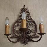 Applique triple française en fer forgé début XXe siècle