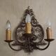 French triple wall sconce in wrought iron, early 20th century.