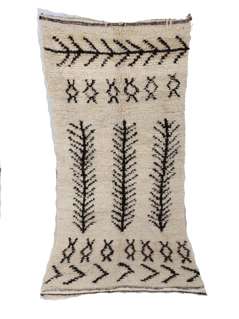 Handmade moroccan berber rug 203 x 94 cm