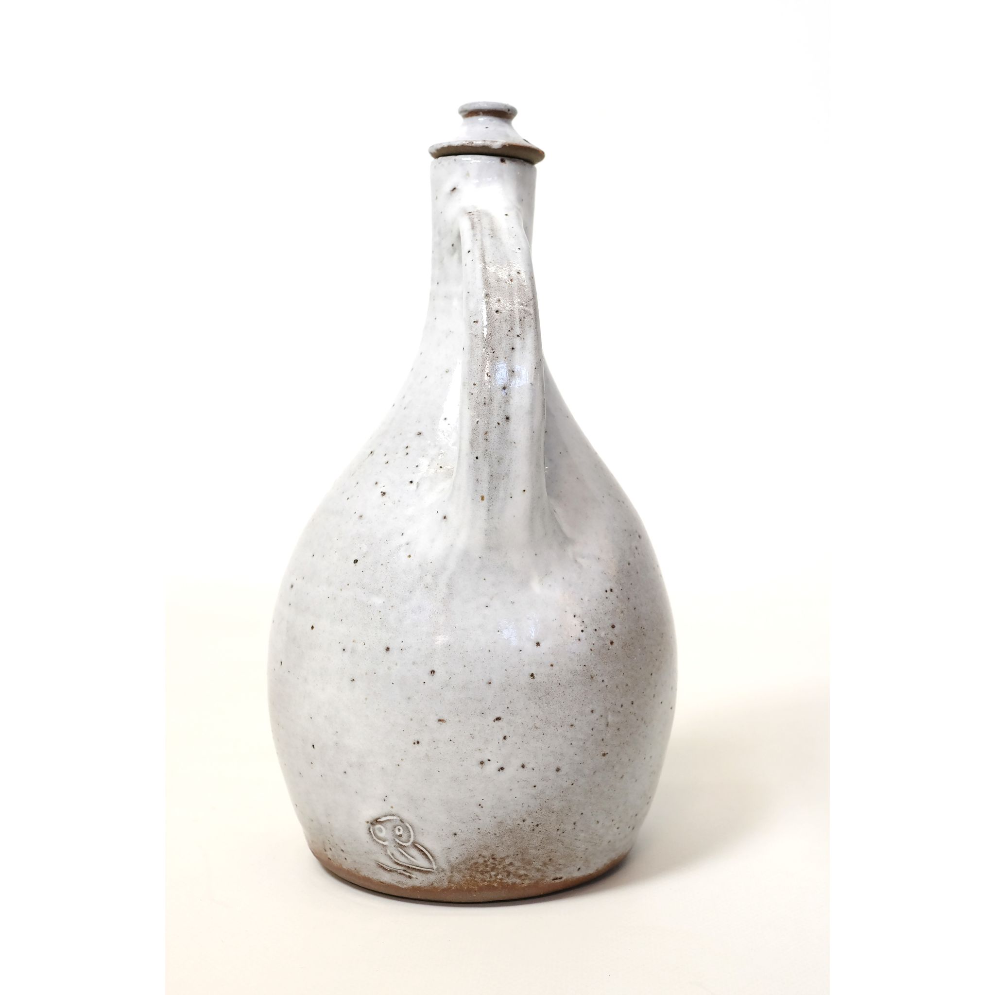 Pichet et bouchon en grès émaillé, 26cm