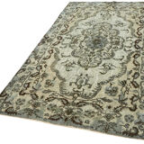 Hand-Knotted Vintage Oriental 1980s 170 cm x 267 cm Grey Rug