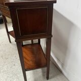 Pair of Louis XVI style bedside tables in mahogany and veneer, 20th century