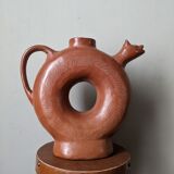 Handmade terracotta vase pottery Mexico