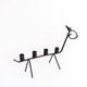 Pair of two zoomorphic wrought iron candlesticks with 4 lights, 1960s