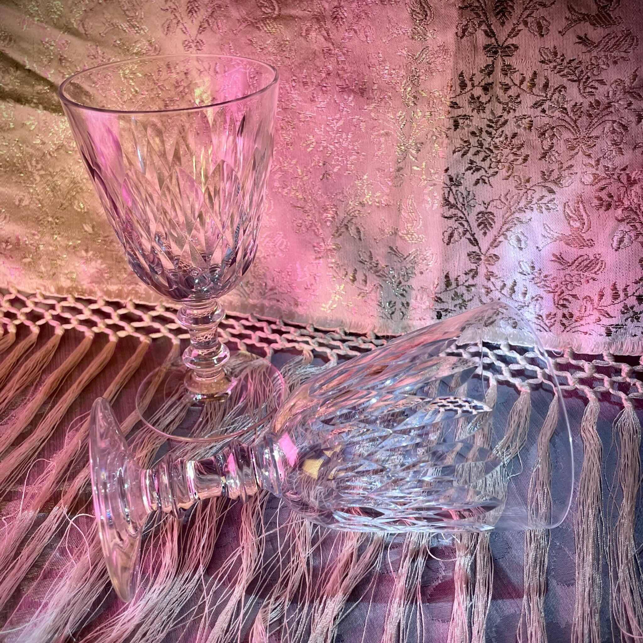 2 Baccarat crystal "Armagnac" model wine glasses