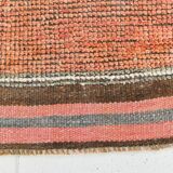 Red & Green Turkish Vintage Runner Rug, 93x342Cm