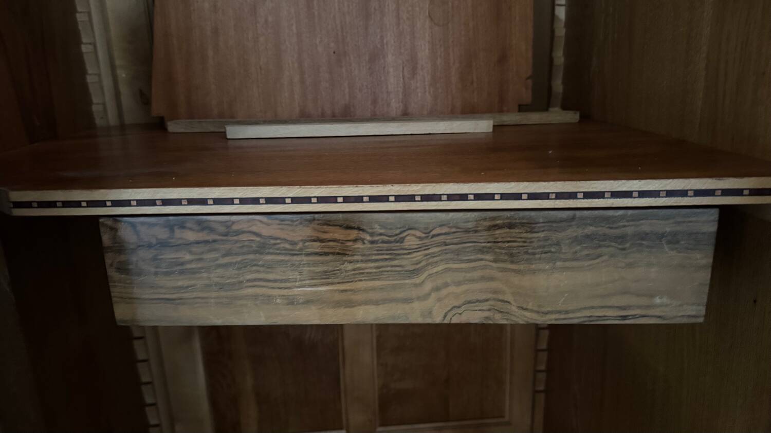 Art Deco style walnut mirrored wardrobe