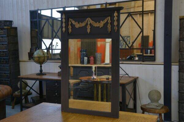1930s Art Deco solid oak and beveled glass mirror