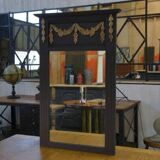 1930s Art Deco solid oak and beveled glass mirror