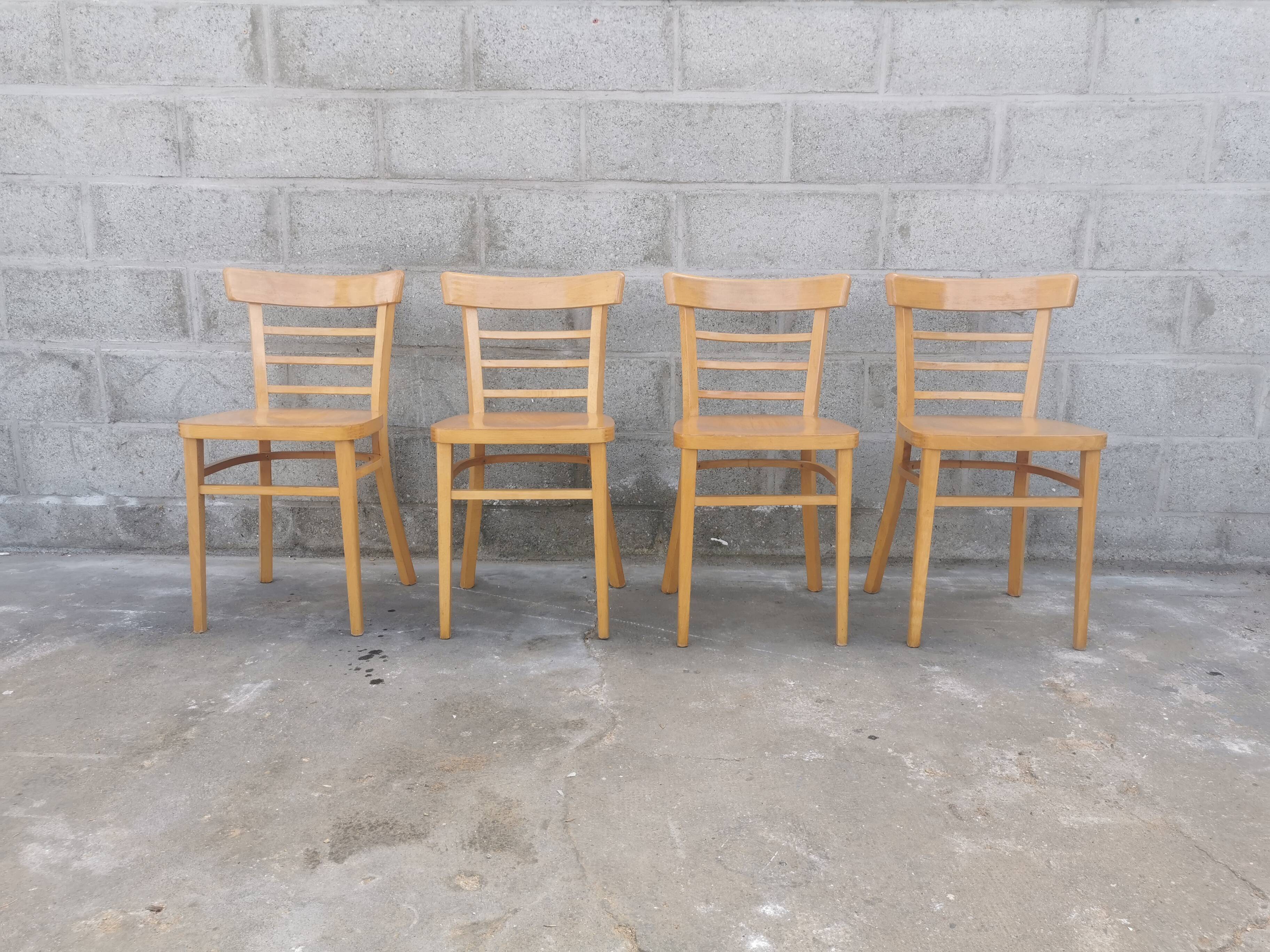 Set de quatre chaises bistrot Baumann