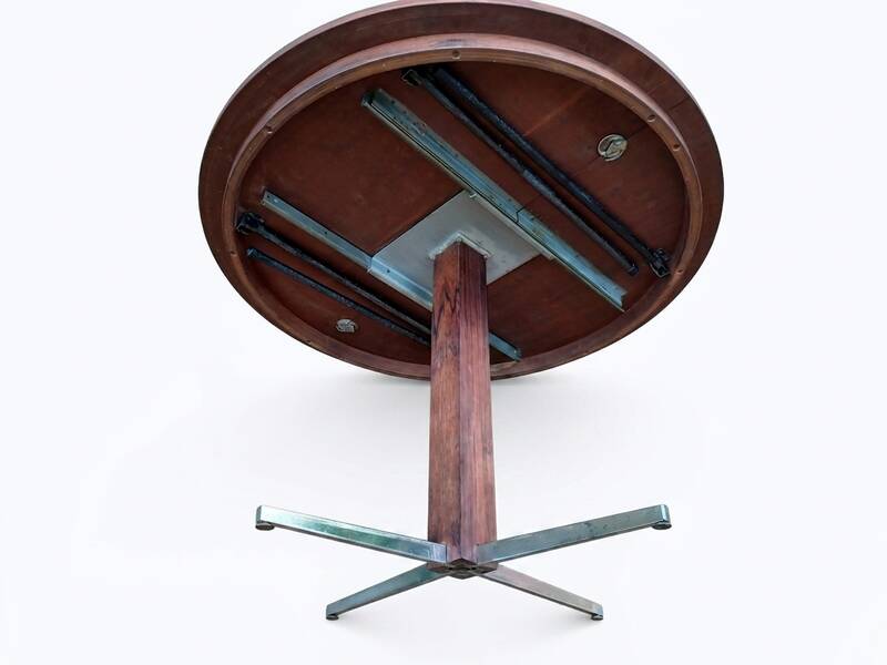 Table à manger Jorge Zalszupin ronde extensible palissandre jacaranda 1960
